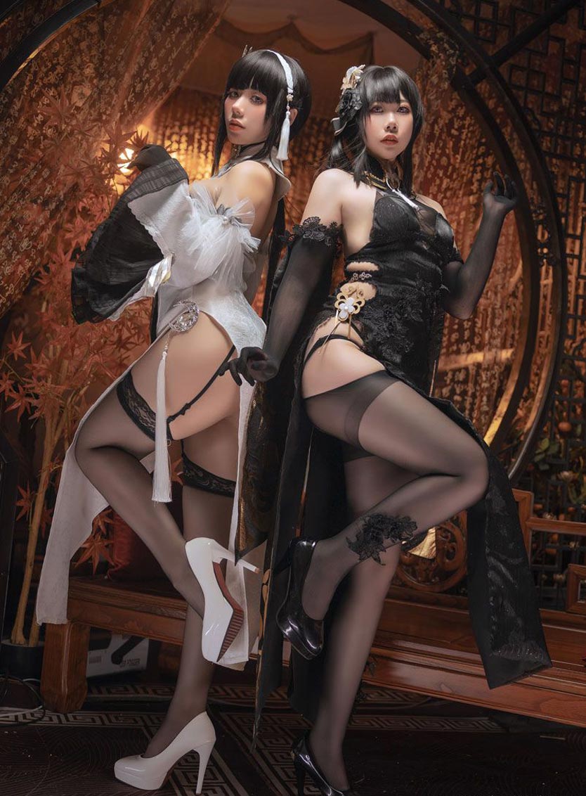 阿九从不咕咕&喜茶苍苍子 碧蓝航线 镇海白黒双人 阿九从不咕咕&喜茶苍苍子 碧蓝航线 镇海白黒双人