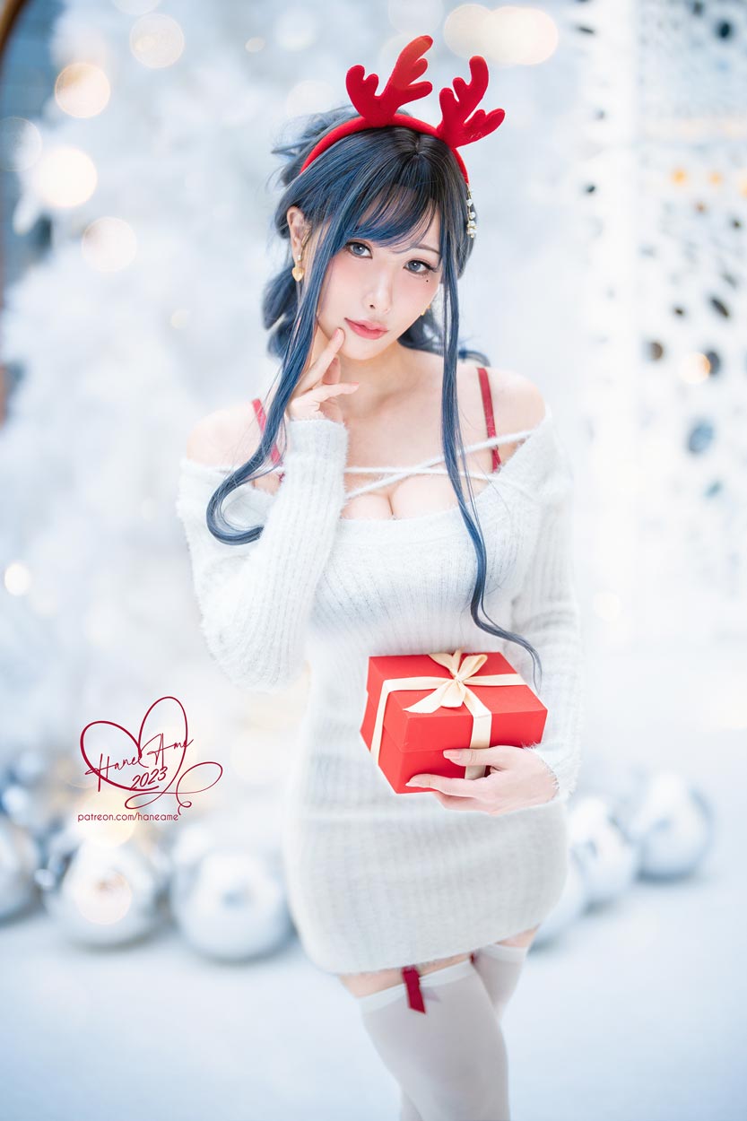 雨波_HaneAme-White Christmas Moose Onesan
