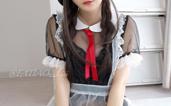 迷之呆梨 半透吊带女仆装